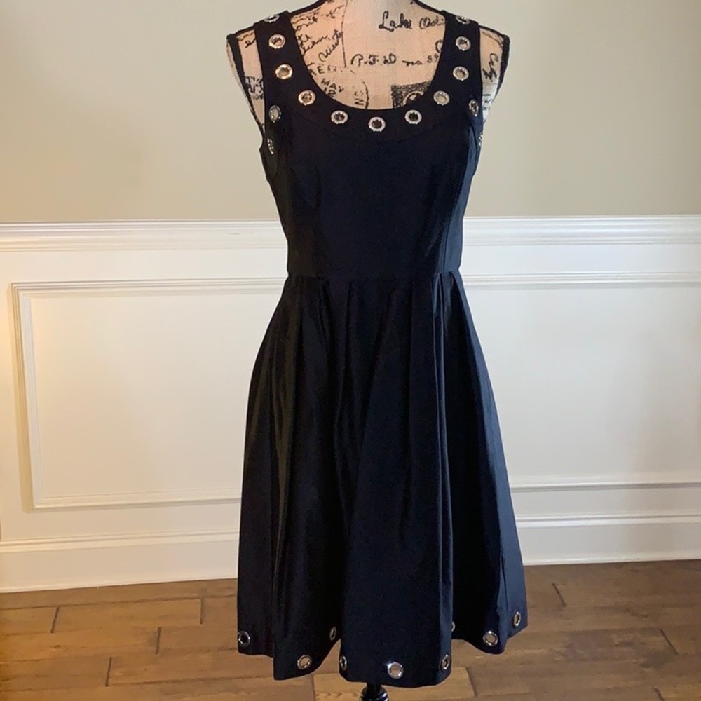 Calvin Klein Black Embellished Fit & Flare Dress